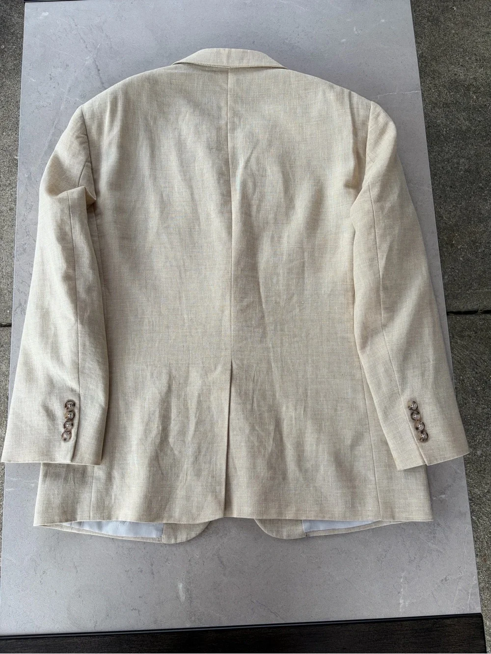 Jos A Bank Linen Wool Sport Coat 42 Short Beige Tan 2 Button Blazer